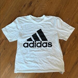 Adidas White Tee with Black Logo